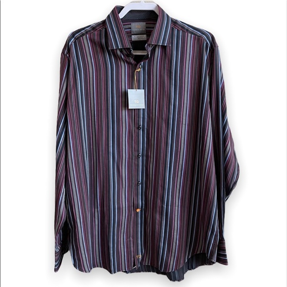 Thomas Dean Striped Button Down XL NWT - Picture 2 of 7